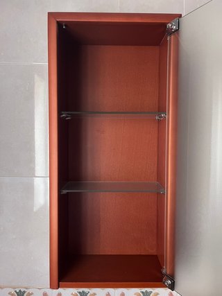 Mueble de baño madera y cristal