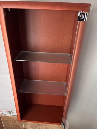 Mueble de baño madera y cristal