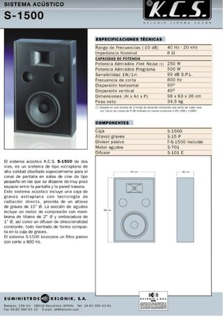 KCS S-1500 Altavoz Profesional