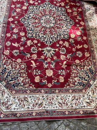 Tappeto Viscosa Rosso e Beige 235x160 nuovo