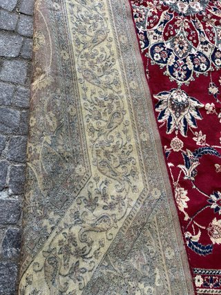 Tappeto Viscosa Rosso e Beige 235x160 nuovo