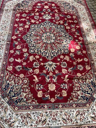 Tappeto Viscosa Rosso e Beige 235x160 nuovo