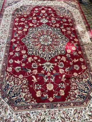 Tappeto Viscosa Rosso e Beige 235x160 nuovo