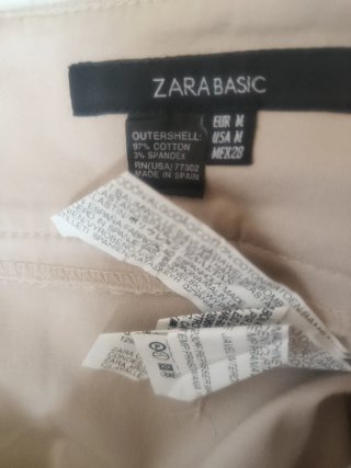 Falda Zara Beige Plisada