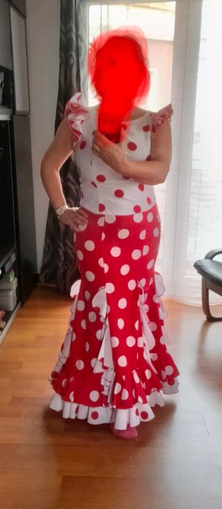 Conjunto Rociero Lunares Rojo y Blanco