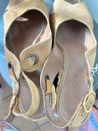 Zapatos cuña piel Geox marrones
