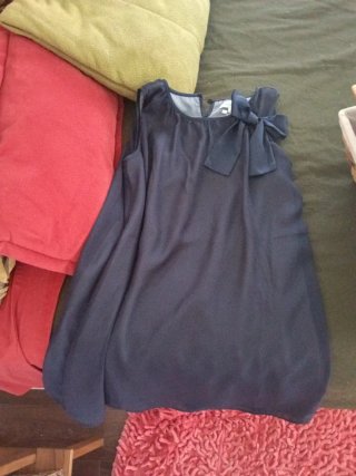 Vestido azul niña con lazos, Talla 14