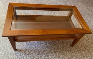 Mesa de centro madera y cristal