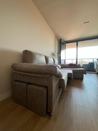 Divano Chaise Longue Grigio Nuovo con Cassetto