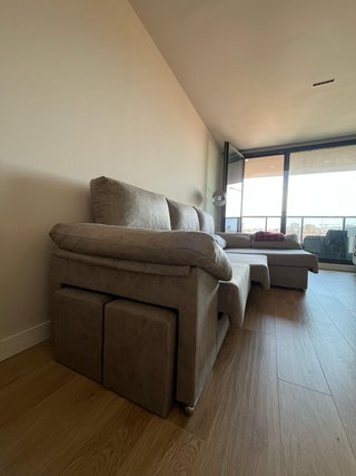 Divano Chaise Longue Grigio Nuovo con Cassetto