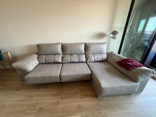 Divano Chaise Longue Grigio Nuovo con Cassetto