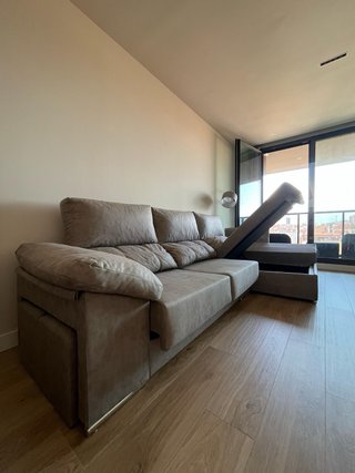 Divano Chaise Longue Grigio Nuovo con Cassetto