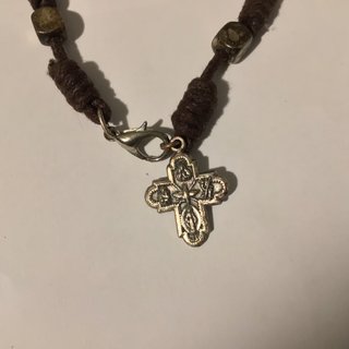 Preciosa Pulsaera Vintage con cruz Religiosa