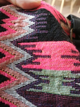 Bolso de tela bordado estampado étnico