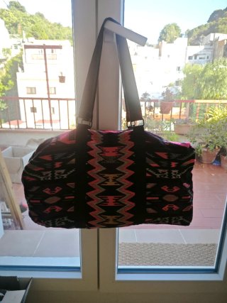 Bolso de tela bordado estampado étnico
