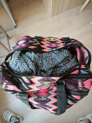 Bolso de tela bordado estampado étnico