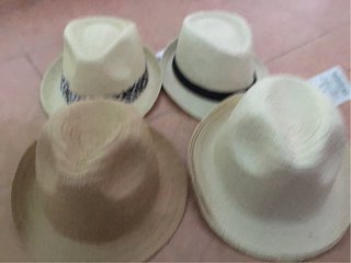 4 Sombreros de paja estilo fedora
