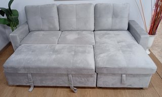 Sofá `Cama PAU ́, Gris Terciopelo, Cómodo. OFERTA!