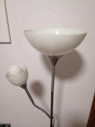 Lámpara de pie salón/habitación plata y blanco