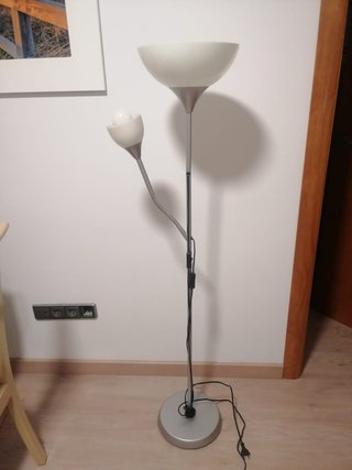 Lámpara de pie salón/habitación plata y blanco