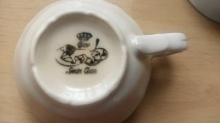 Juego de café porcelana blanco y oro