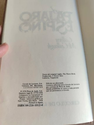 Libro El pájaro espino 1978