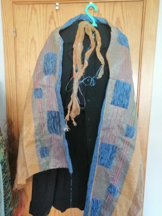 Vestido Medieval Mujer Beige/Azul