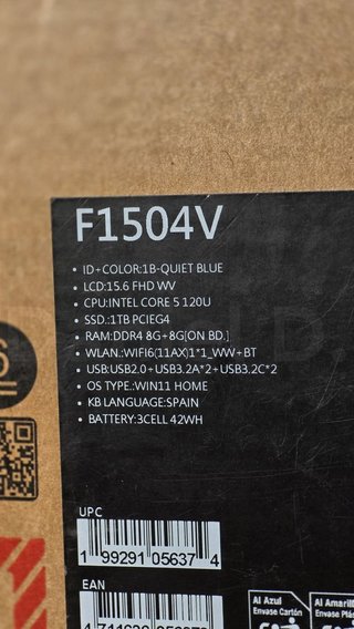 Asus Vivobook 15 F1504V 1TB/16GB PRECINTADO