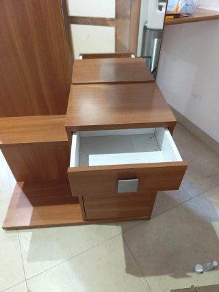 Mueble recibidor madera con espejo