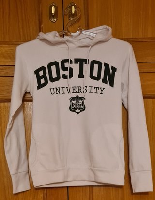 Sudadera Boston University Blanca Talla L