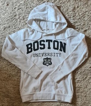 Sudadera Boston University Blanca Talla L