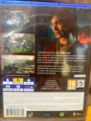 Uncharted El Legado Perdido PS4 (Sin Instrucciones