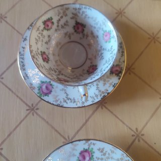 Coppia di Tazze Vintage Anni '50 Limoges Porcellana Fina