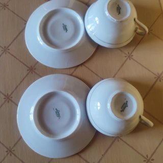 Coppia di Tazze Vintage Anni '50 Limoges Porcellana Fina