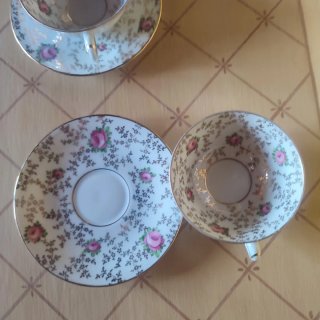 Coppia di Tazze Vintage Anni '50 Limoges Porcellana Fina