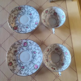 Coppia di Tazze Vintage Anni '50 Limoges Porcellana Fina