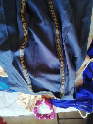 2  Vestidos Medievales Mujer Azul y Dorado