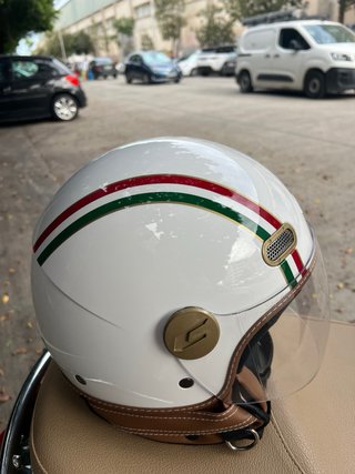 Casco Moto Abierto Blanco Tricolor XL