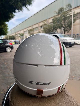 Casco Moto Abierto Blanco Tricolor XL