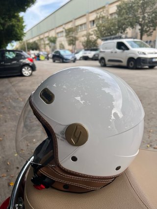 Casco Moto Abierto Blanco Tricolor XL