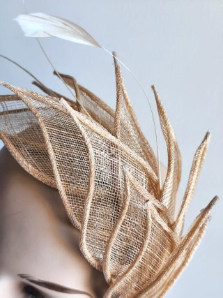 Tocado diadema boda novia oro blanco