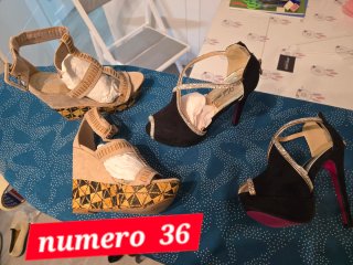 Zapatos de tacón y cuña número 35 y 36