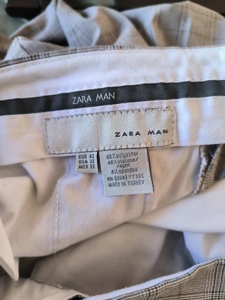 Pantalón de vestir Zara cuadros gris 42