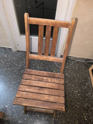 Mesa y 2 Sillas Plegables Madera