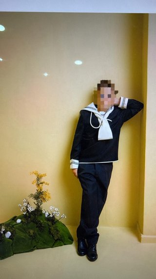 Traje marinero niño azul y blanco