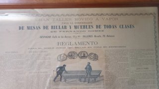 Cartel Publicidad Mesas Billar Fernando Gómez
