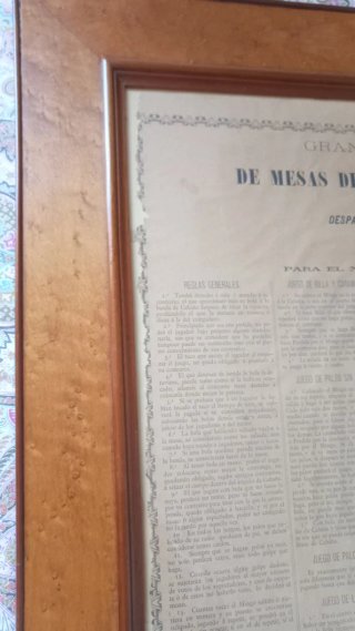 Cartel Publicidad Mesas Billar Fernando Gómez
