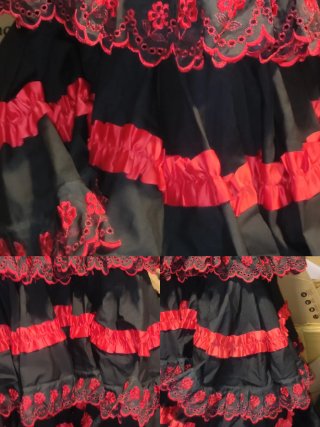 Traje Flamenca Negro y Rojo