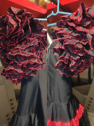 Traje Flamenca Negro y Rojo