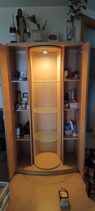 Mueble Bar Madera y Cristal